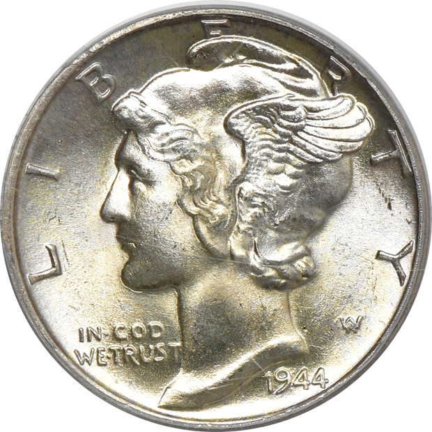 Six Mercury dimes, all PCGS MS-66FB CAC