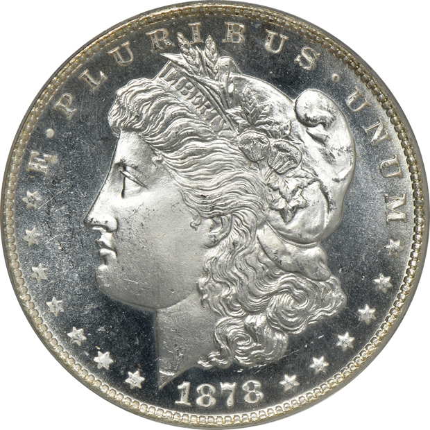 1878-S MS-64, and an 1878-S MS-64 CAC, both PCGS (doily)