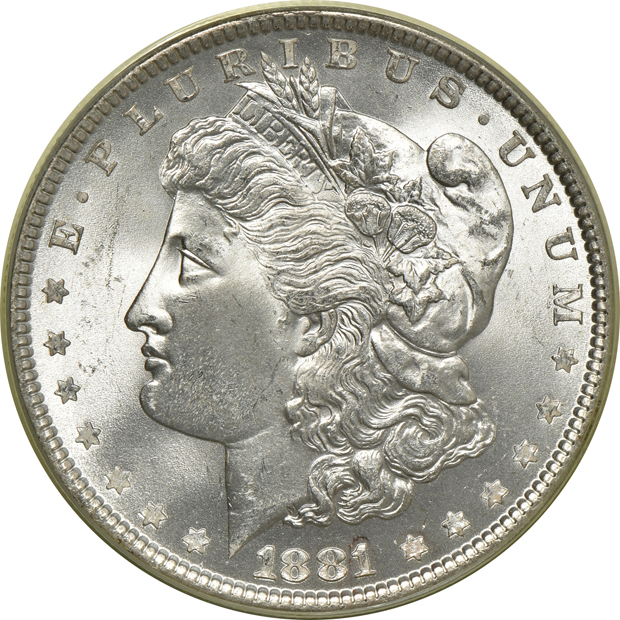 1881 MS-64, and an 1882-CC MS-65, both PCGS (green label)