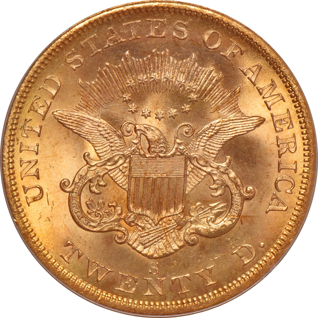 1857-S Spiked Shield S.S. Central America PCGS MS-64