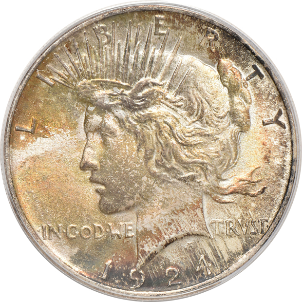 Four 1924 PCGS MS-64 (green label) CAC