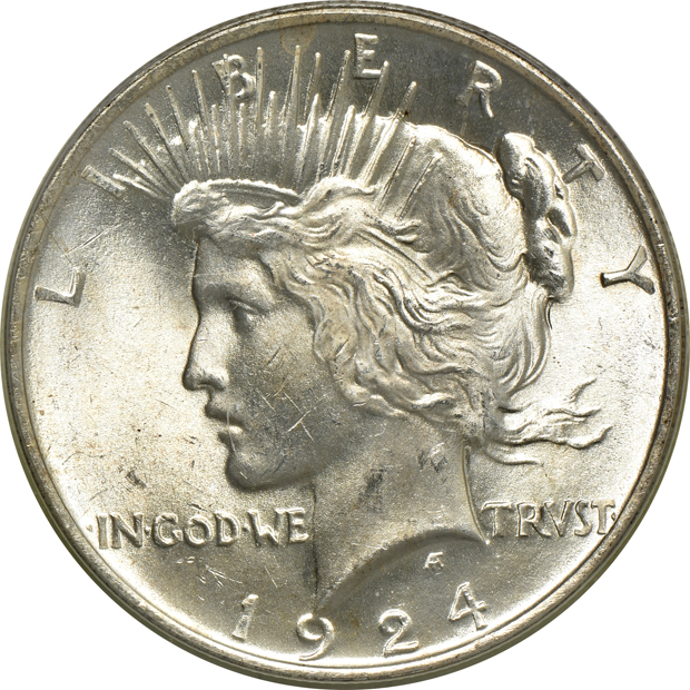 Four 1924 PCGS MS-64 (green label) CAC