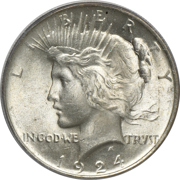 Four 1924 PCGS MS-64 (green label) CAC
