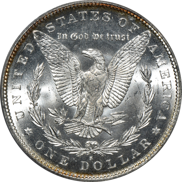 1880-S MS-64, and an 1880-S MS-65, both PCGS (doily) CAC