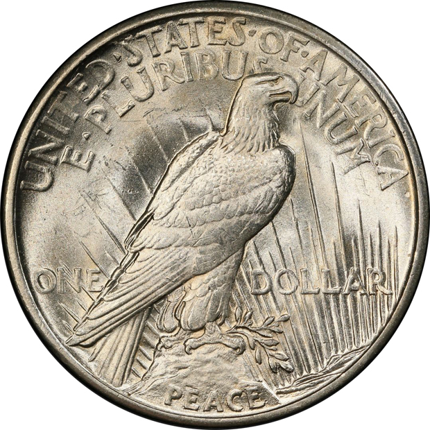 1921 Peace, High Relief PCGS MS-62 CAC