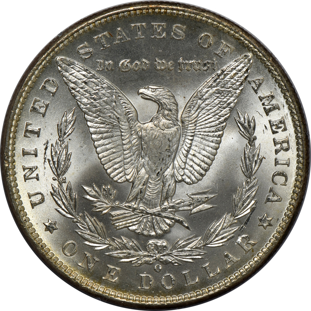 1879-S MS-66, 1881-S MS-64, and a 1898-O MS-64, all PCGS (rattler) CAC