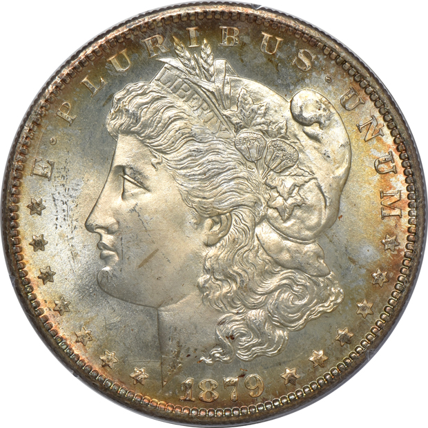1879-S MS-66, 1881-S MS-64, and a 1898-O MS-64, all PCGS (rattler) CAC