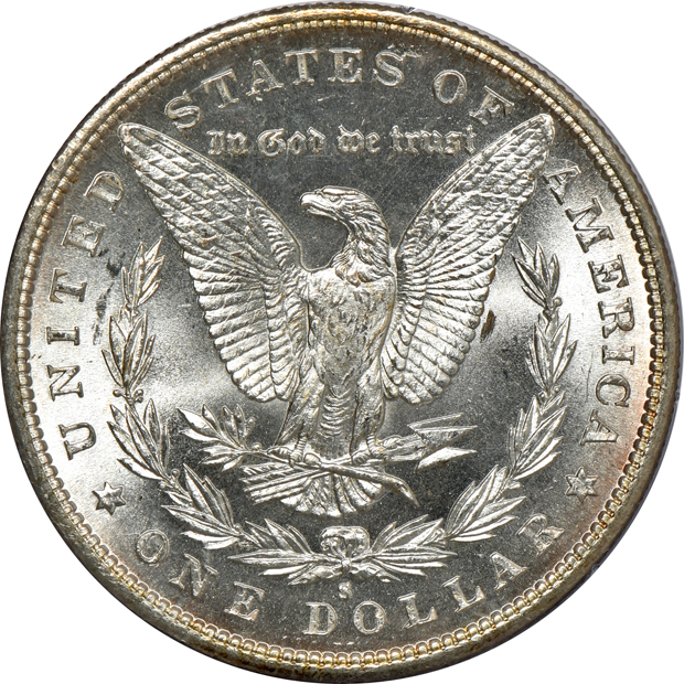 1879-S MS-66, 1881-S MS-64, and a 1898-O MS-64, all PCGS (rattler) CAC