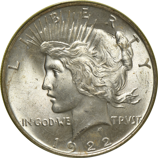 1922 MS-65 (green label), 1923 MS-65 (green label), and a 1923-D MS-63 (rattler), all PCGS CAC