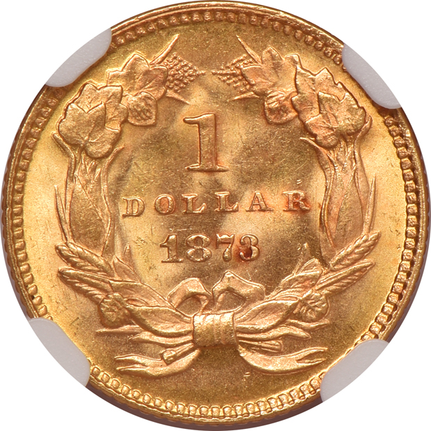 1873 Open 3 NGC MS-64 CAC
