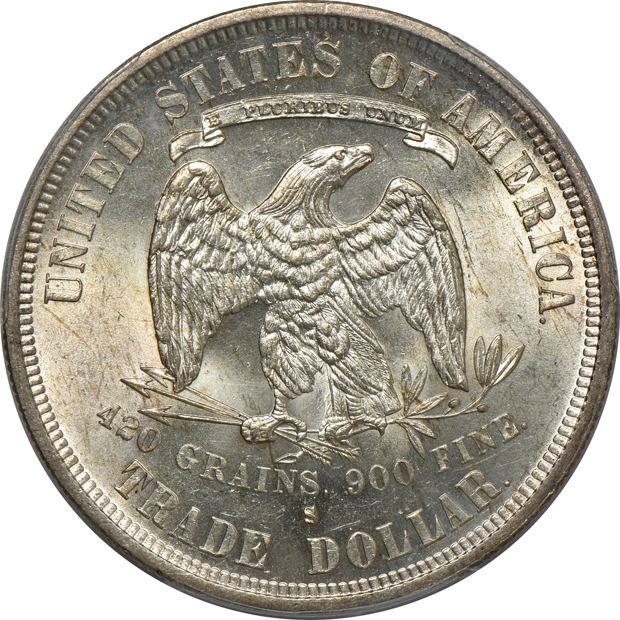 1877-S Trade PCGS MS-63+ CAC