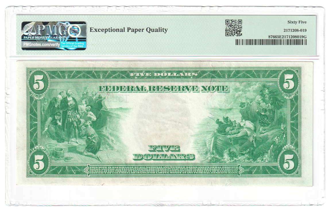 1914 $5 Minneapolis Blue Seal Fr# 876 - PMG Select-65 EPQ
