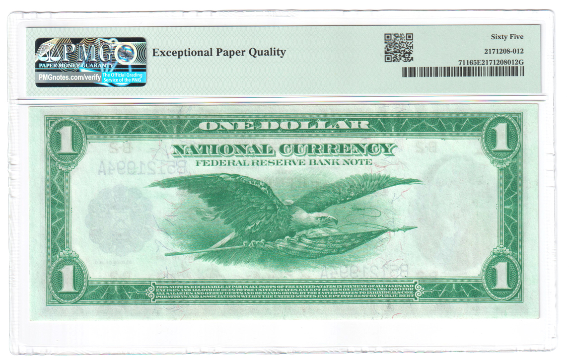 1918 $1 New York Fr# 711 - PMG GemCU-65 EPQ