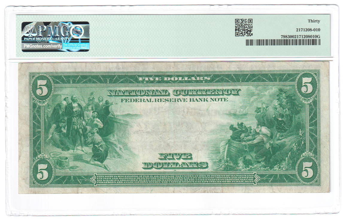 1918 $5 St. Louis Fr# 798 - PMG VF-30