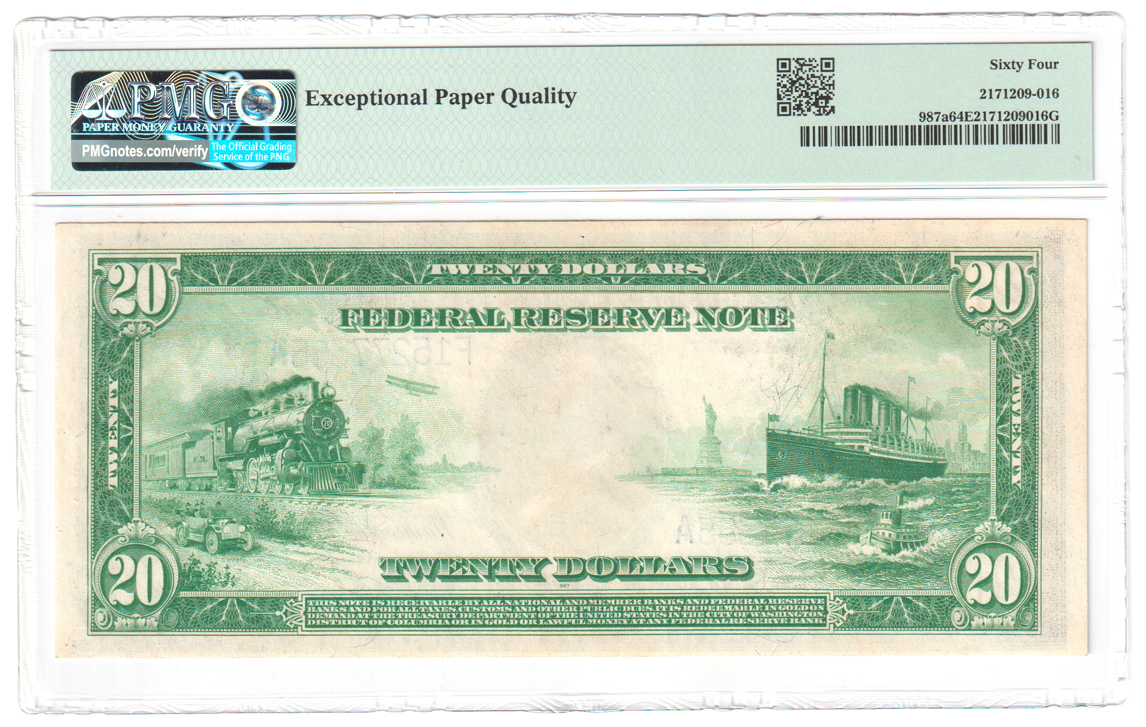 1914 $20 Atlanta Blue Seal Fr# 987a - PMG ChCU-64 EPQ