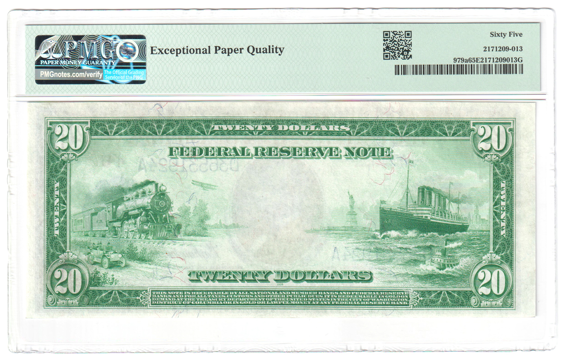 1914 $20 Cleveland Blue Seal Fr# 979a - PMG GemCU-65 EPQ