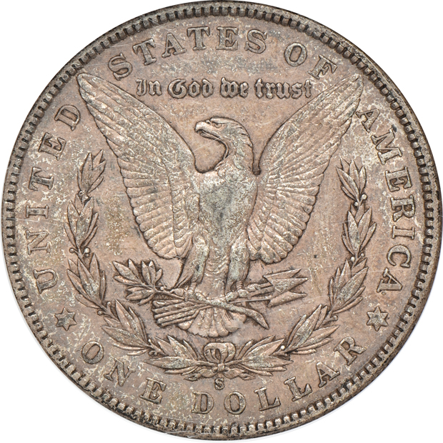 1894-O PCGS AU-55, 1896-O PCGS AU-50 CAC, and a 1903-S NGC XF-45
