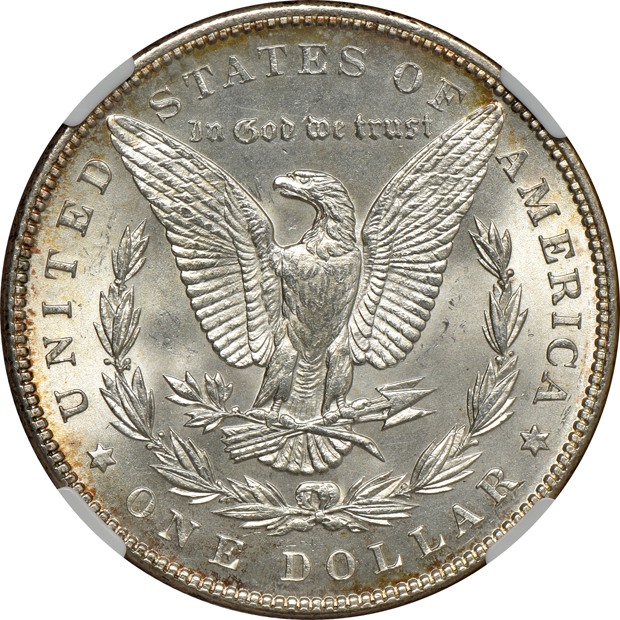 1896, 1897-S, and 1899, all NGC MS-65