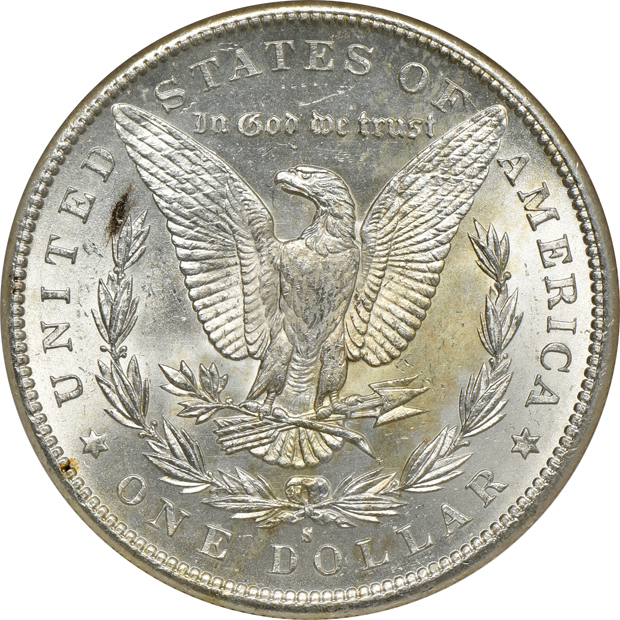 1896, 1897-S, and 1899, all NGC MS-65