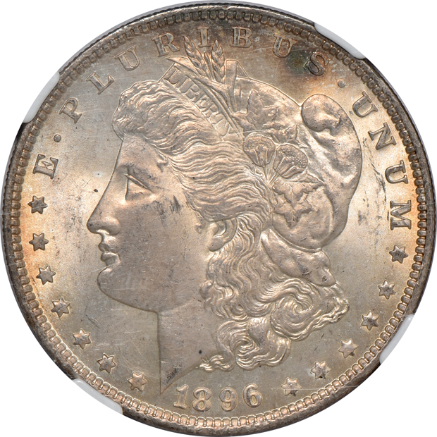 1896, 1897-S, and 1899, all NGC MS-65