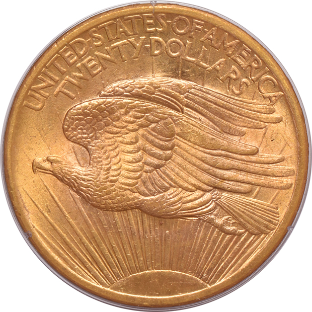 1907 No Motto Saint Gaudens PCGS MS-63 (rattler)