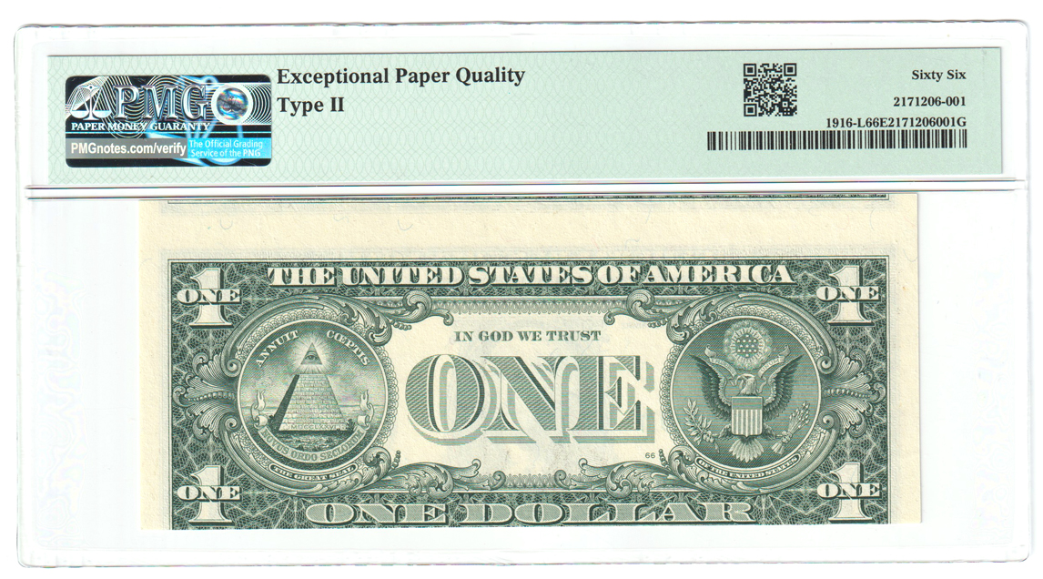 Error Currency - 1988-A $1 San Francisco Federal Reserve Note Fr# 1916-L Inverted Overprint - PMG GemCU-66 EPQ