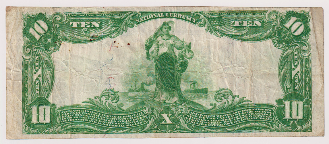 1902 $10 Blue Seal - Blandinsville, IL Charter #8908 - VF