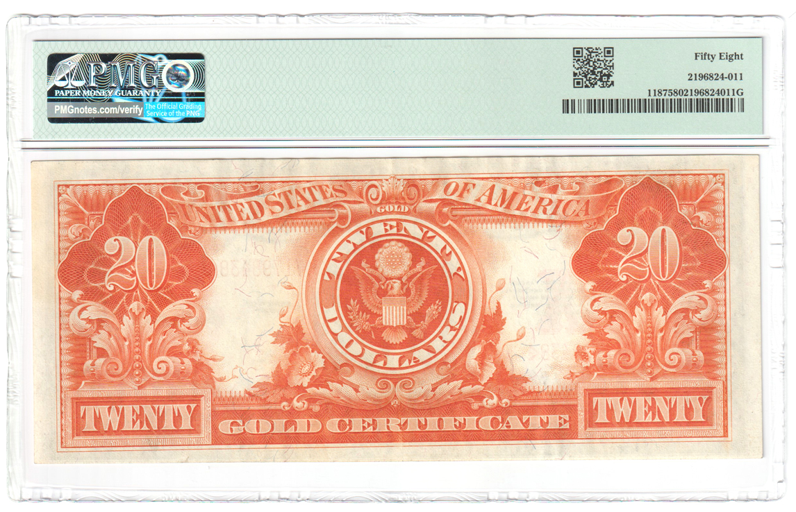 1922 $20 Fr# 1187 - PMG AU-58