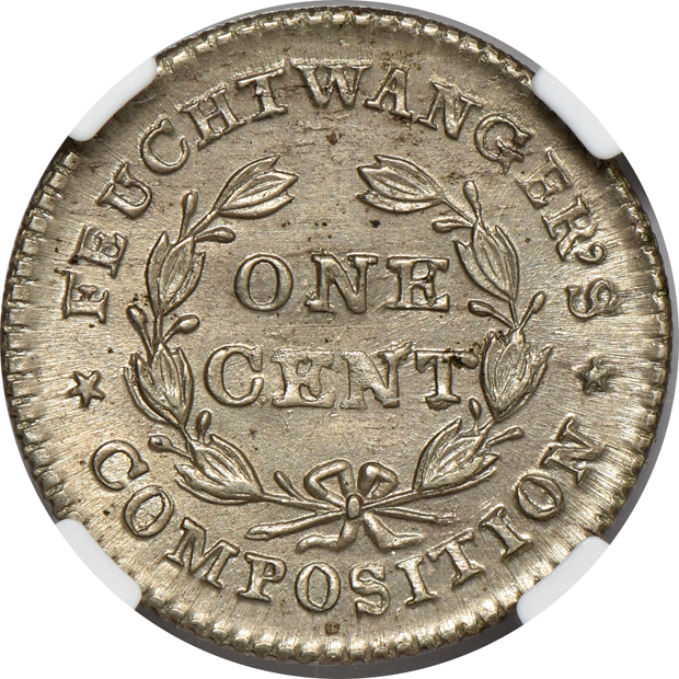 1837 New York Feuchtwanger cent HT-268 (Breen 6-I) NGC MS-65
