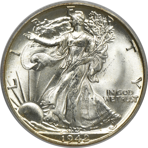 Group of 20 certified Walking Liberty half-dollars, 1941-1947-S, MS-65 to MS-67 