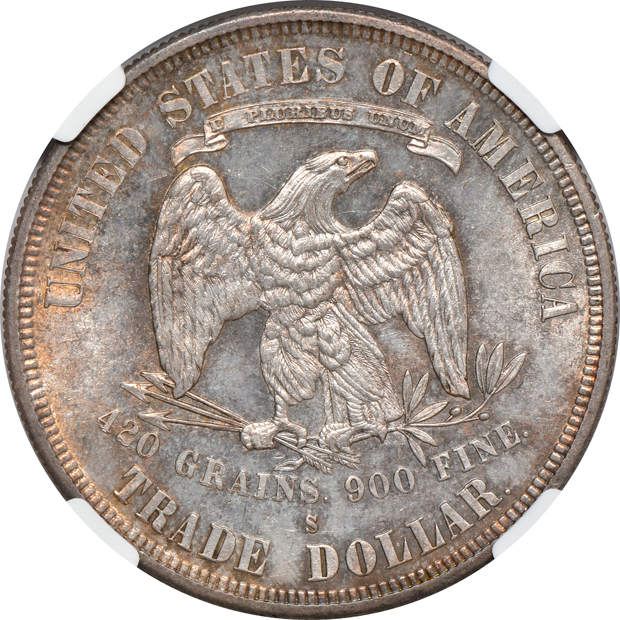 1878-S Trade DDR, FS-801, NGC MS-63