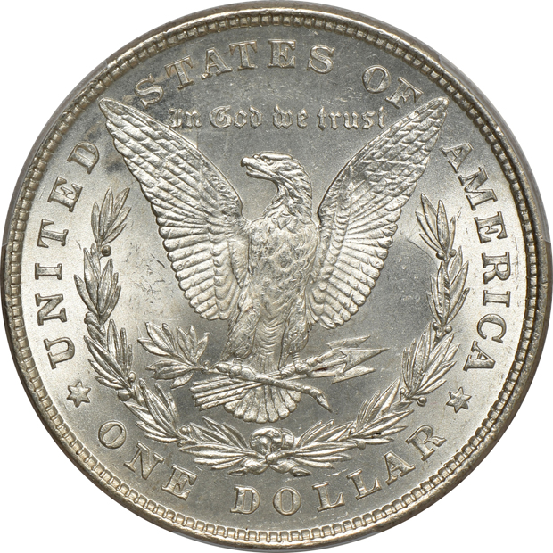 1878 8TF MS-63, 1879-S MS-66, and an 1880-S MS-64PL, all PCGS CAC