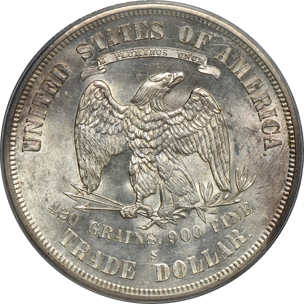 1875-S Trade PCGS MS-63 (green label)