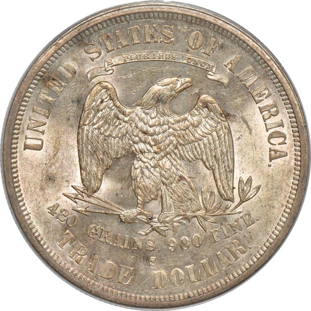 1876-S Trade PCGS MS-63 (green label) CAC
