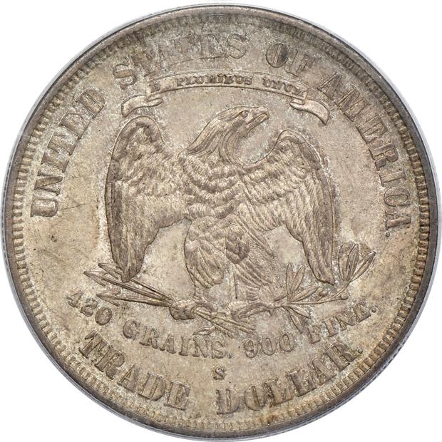 1878-S Trade PCGS MS-62 (green label) CAC