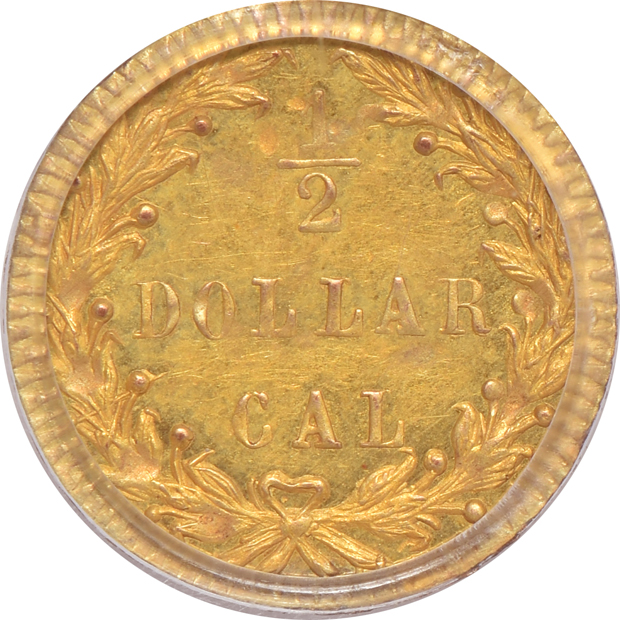 1874 round 50c BG-1053 PCGS MS-63 (green label)