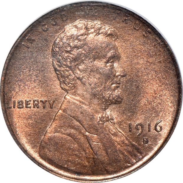 1915-D MS-63RB CAC, and a 1916-S MS-64RB, both PCGS