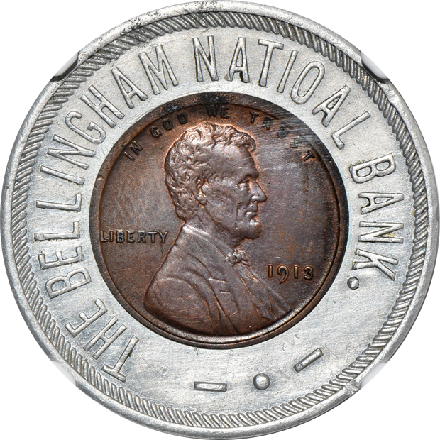Six encased cents certified by NGC
