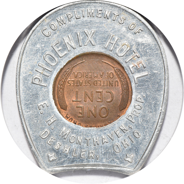Six encased cents certified by NGC