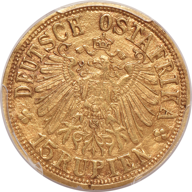 German East Africa - 1916-T 15 ruppien KM-16.2 - PCGS AU