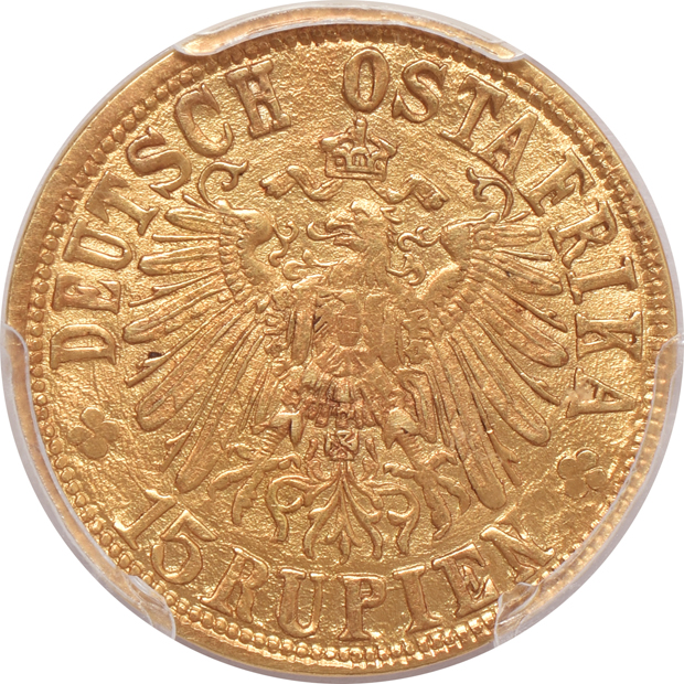 German East Africa - 1916-T 15 ruppien KM-16.2 - PCGS MS-62