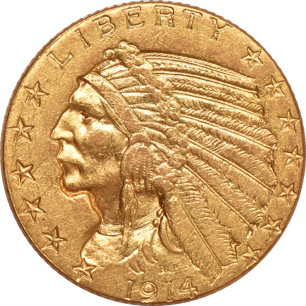 Nine Indian Head half eagles