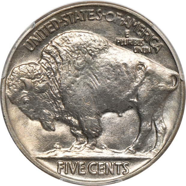 Four Buffalo nickels certified by PCGS