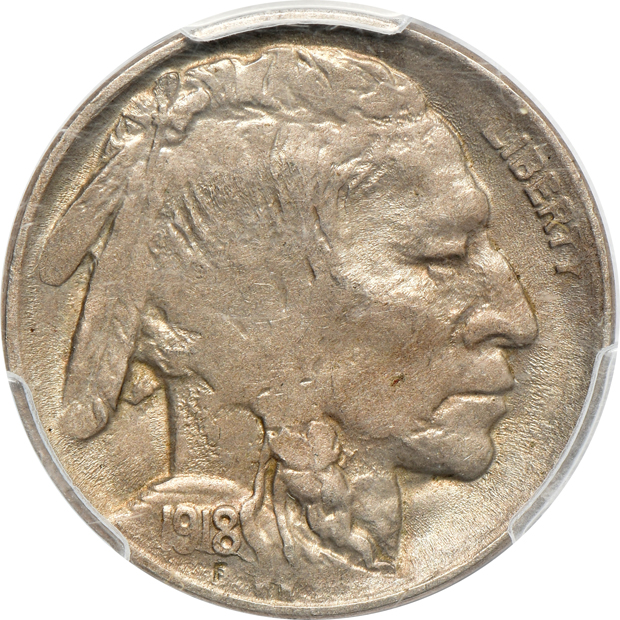 Four Buffalo nickels certified by PCGS