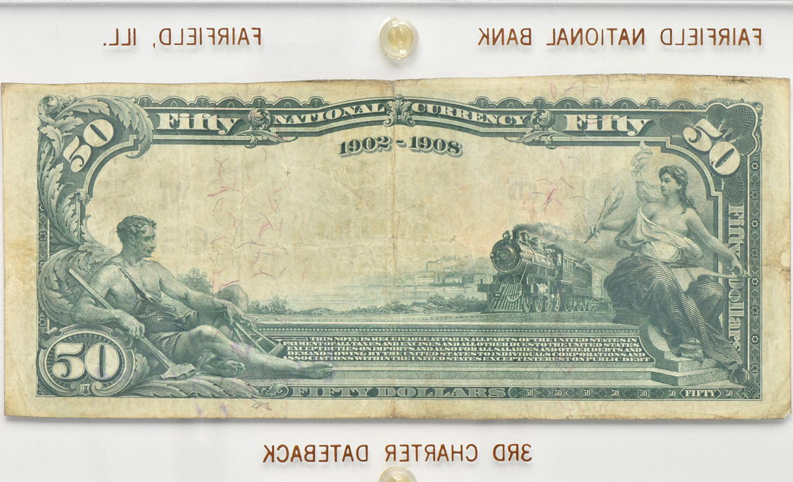 1902 $50 Blue Seal Date Back - Fairfield, IL Charter #6609 - VF