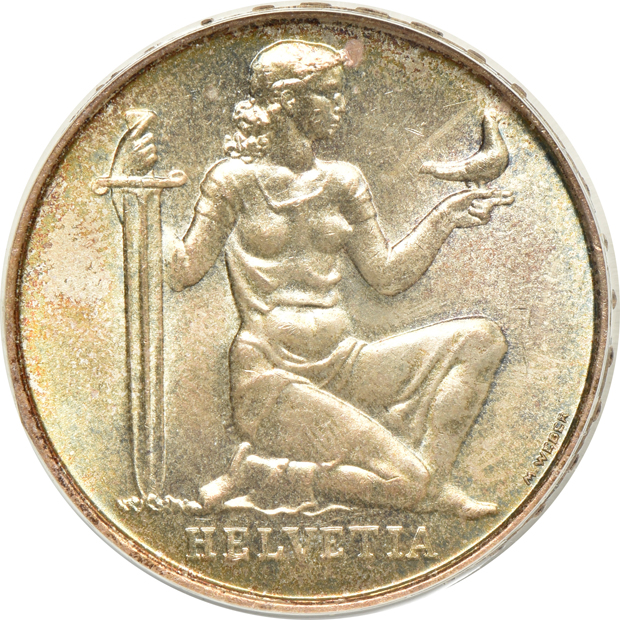 Switzerland - Five certified Uncirculated coins