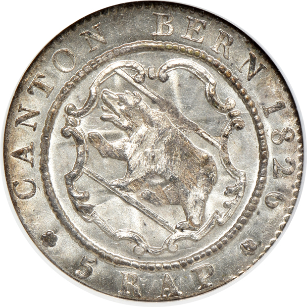 Switzerland - Five certified Uncirculated coins