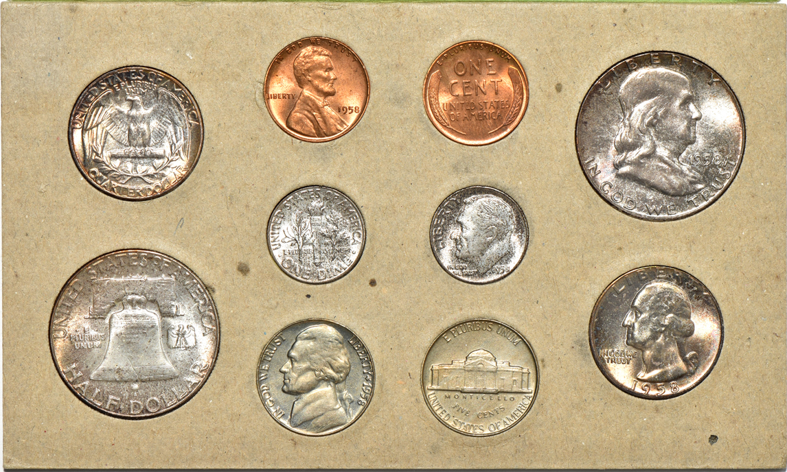 Six Mint Sets.  1955, 1956, 1957, and three 1958