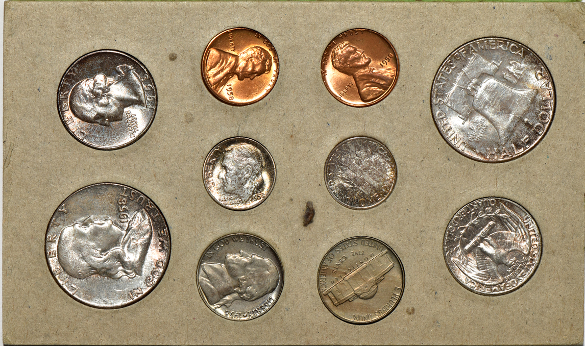 Six Mint Sets.  1955, 1956, 1957, and three 1958