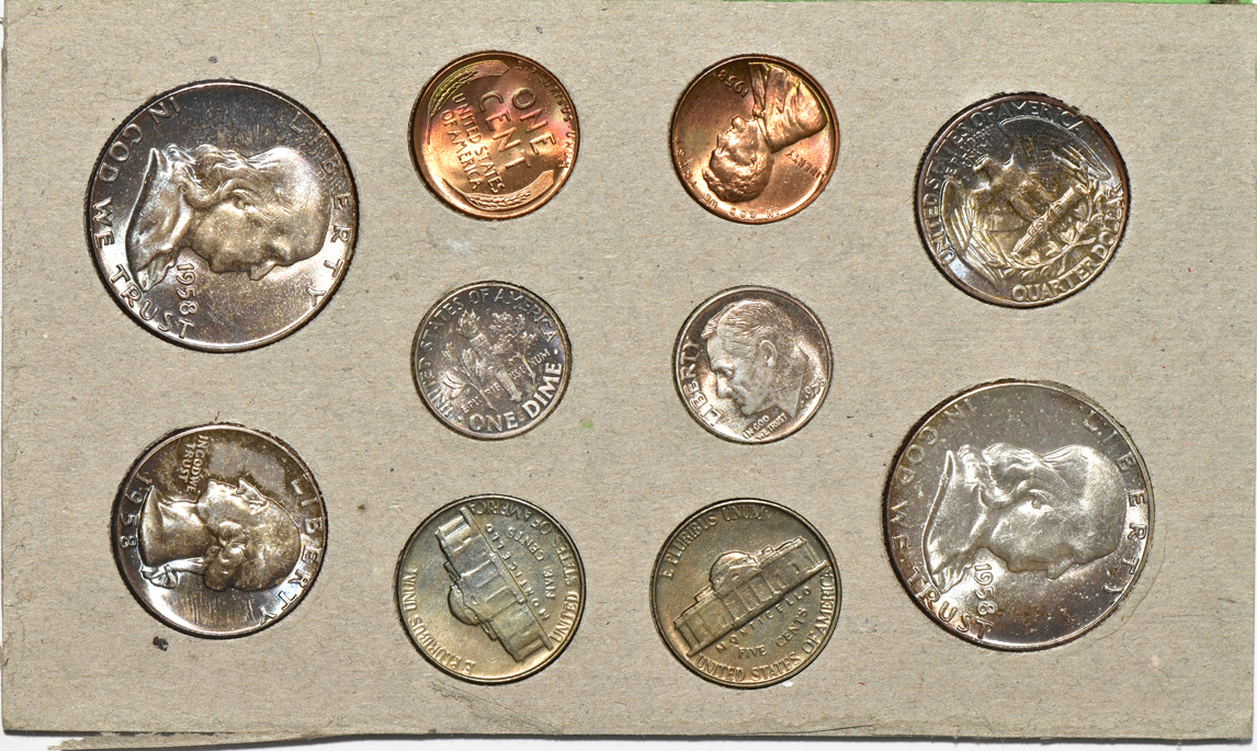 Five 1958 Mint Sets